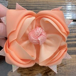 3” peach ombré bow